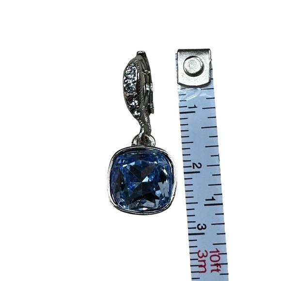 Givenchy Blue Crystal Silver Dangle Earrings - Picture 5 of 9